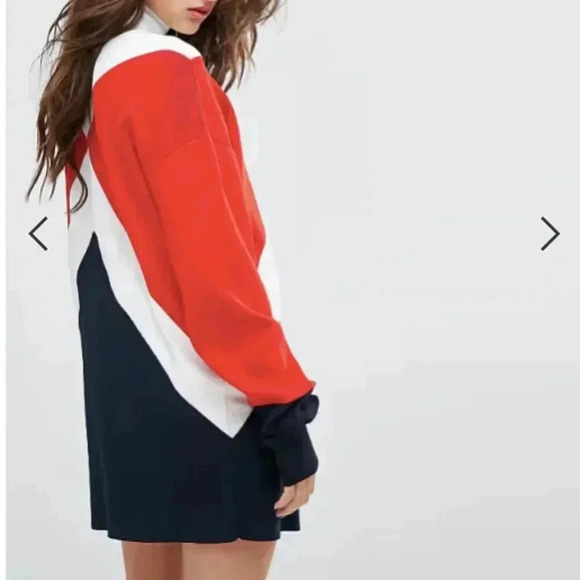 Tommy Hilfiger X Gigi Hadid High Neck Knit Mini Dress Red White Blue Small - Picture 11 of 11